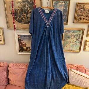 Blue V-Neck Maxi Dress